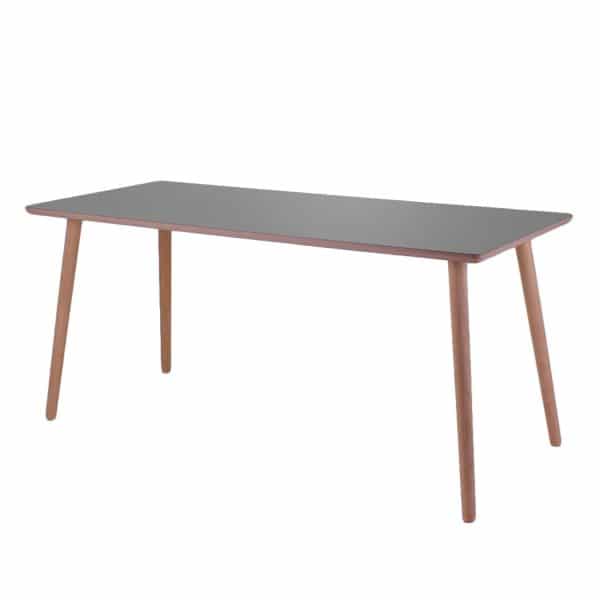 Dimm - Skrivebord, farvet højtrykslaminat, ege ben 120 x 60 cm Sort laminat