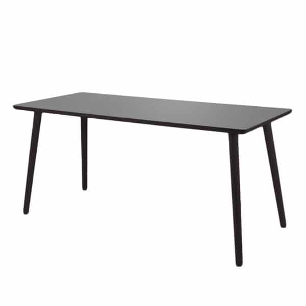Dimm - Skrivebord, farvet højtrykslaminat, sorte træben 100 x 60 cm Lysegrå laminat