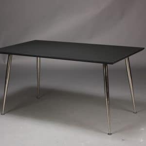 Dimm - Skrivebord, sort højtrykslaminat, metal ben 130 x 70 cm