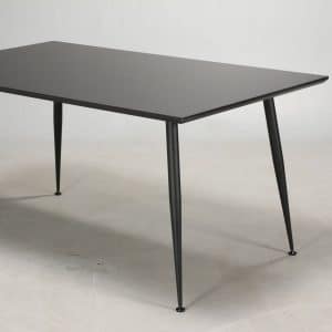 Dimm - Skrivebord, sort højtrykslaminat, sorte metalben 120 x 60 cm