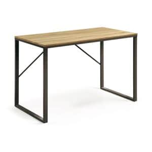LAFORMA Lisbet skrivebord - natur/sort MDF/metal, rektangulær (120x60)