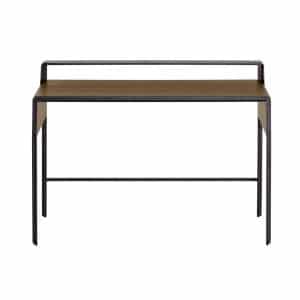 LAFORMA Nadyria skrivebord, m. hylde - brun valnøddefiner og sort stål (120x55)