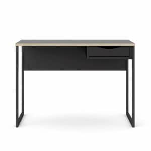 TVILUM Function Plus skrivebord, m. skuffe - sort folie og sort stål (110x48,4)