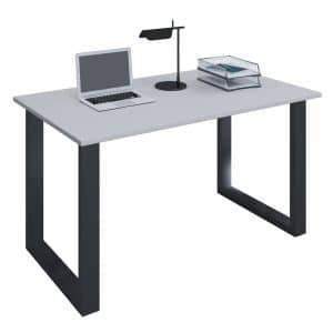 Lona U-feet skrivebord - grå træ og sort metal (140x80)