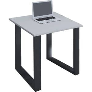 Lona U-feet skrivebord - grå træ og sort metal (80x80)