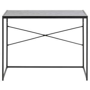 ACT NORDIC Seaford skrivebord, rektangulær - natur papir sonoma eg og sort metal (100x45)