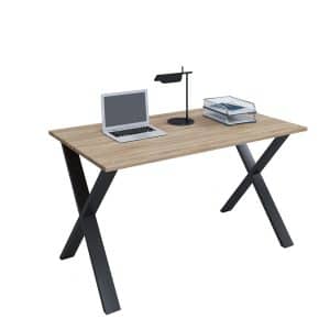 Lona X-feet skrivebord - natur træ og sort metal (140x50)