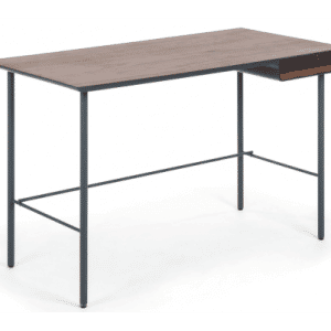 Mahon skrivebord i metal og mdf 120 x 60 cm - Sort/Valnød