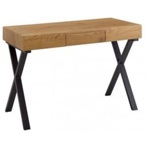 Skrivebord i metal og mdf 105 x 55 cm - Sort/Eg