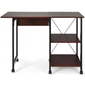 Skrivebord i metal og mdf 49 - 107,5 cm - Sort/Brun