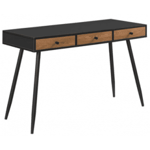 Skrivebord i metal og møbelplade 115 x 48 cm - Sort/Nød