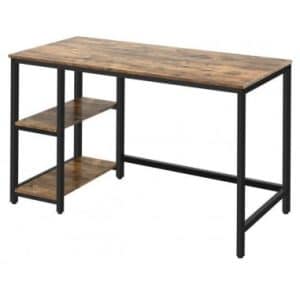 Skrivebord i metal og møbelplade H75 x B120 cm - Sort/Brun