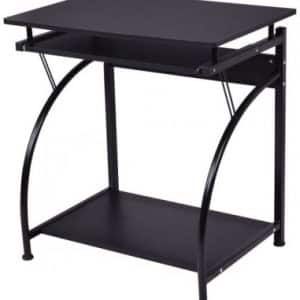 Skrivebord i metal og møbelplade H75 x B70 x D47 cm - Sort