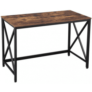 Skrivebord i metal og møbelplade H78 x B115 x D60 cm - Sort/Brun