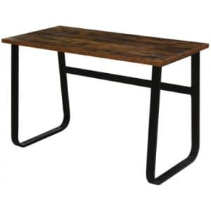 Skrivebord i stål og møbelplade 115 x 58 cm - Sort/Antik brun