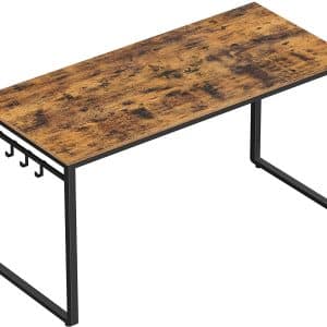 Skrivebord til hjemmekontoret i industrielt look, 140 cm, brun og sort