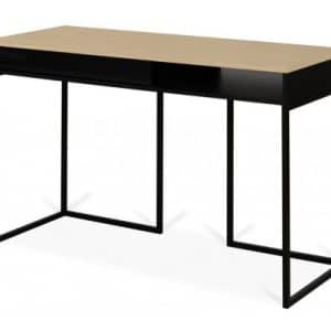 TemaHome City skrivebord i metal og finér 130 x 50 cm - Mat sort/Eg