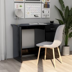 vidaXL skrivebord 100 x 50 x 76 cm spånplade sort højglans