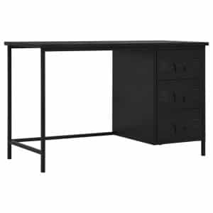 vidaXL skrivebord med skuffer industriel 120 x 55 x 75 cm stål sort
