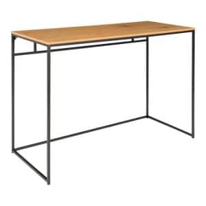 Skrivebord med sort ramme og egetræslook bordplade 100x45x75 cm - 2402055