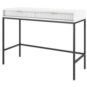 Nova skrivebord i metal og møbelplade 104 x 50 cm - Sort/Hvid