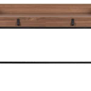 VTWONEN Bookazine skrivebord, m. 2 skuffer - brun valnøddefinér og sort metal (120x44)