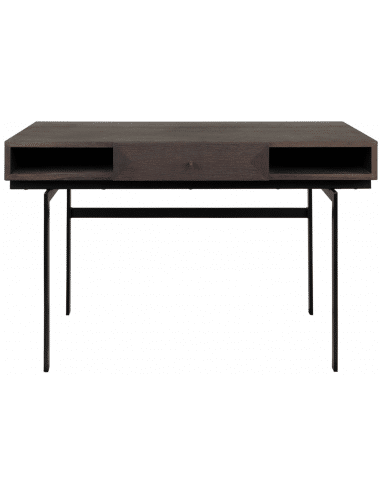 Capetown skrivebord i stål og egetræsfinér 120 x 62,5 cm - Sort/Kaffebrun