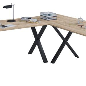 Hjørne Skrivebord "Lona" 160X160X80 cm | X-Fødder