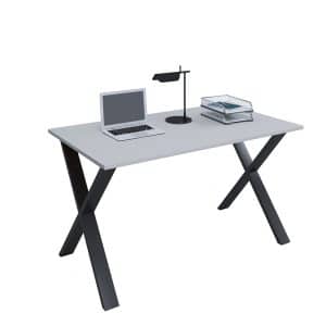 Lona X-feet skrivebord - grå træ og sort metal (110x50)