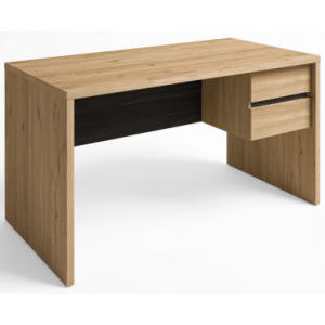 Tom skrivebord i møbelplade B136,3 cm - Natur/Sort træeffekt