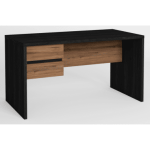 Tom skrivebord i møbelplade B136,3 cm - Sort træeffekt/Valnød