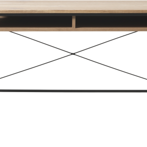 Rivoli, Lille skrivebord, natur/sort, H78x120x60 cm, egetræ