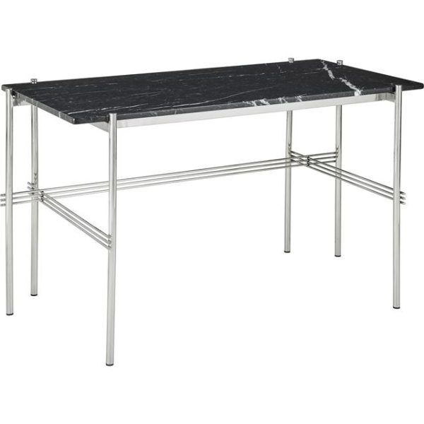 GUBI TS Skrivebord 120x60 Poleret Stål/Black Marquina Marmor