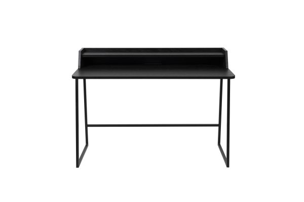 WHITE LABEL LIVING Giorgio skrivebord, m. 1 hylde - sort egefinér og sort metal (120x60)