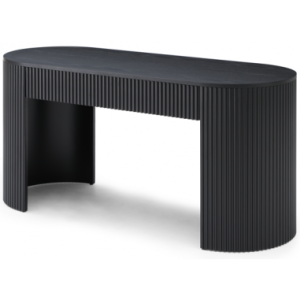 LANTINE Skrivebord i egetræ og egetræsfinér B160 cm - Sort