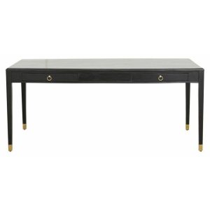 EMS skrivebord i mangotræ - 179x90 - sort/guld finish