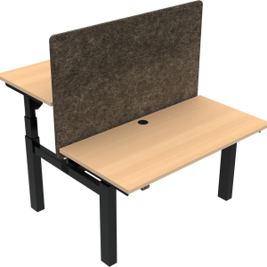 Dobbelt hæve-/sænkebord ZenNord OmniLift justerbart 65-125 cm skrivebord 120x60 cm bøg natur/sort