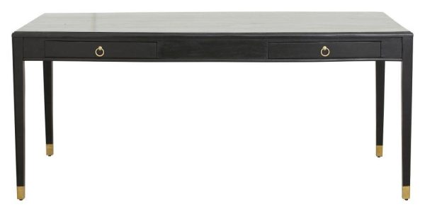 EMS skrivebord, sort træ - 179x90