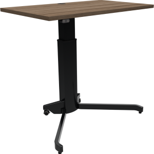 Enkeltben hæve/sænkebord ZenNord AeroTable højdejusterbart skrivebord med låsbare hjul mørk natur/sort 68-120 cm
