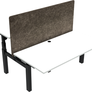 Hæve-/sænkebord To-bens ZenNord OmniLift firkantet skrivebord 160x80 cm hvid/sort justerbar 65-125 cm