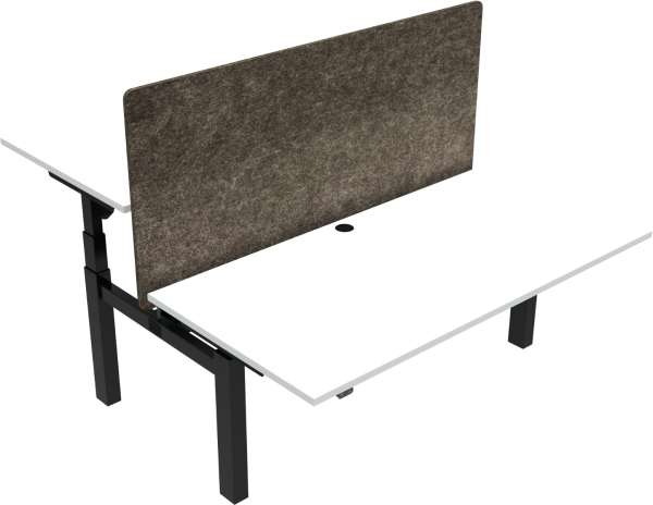 Hæve-/sænkebord To-bens ZenNord OmniLift firkantet skrivebord 160x80 cm hvid/sort justerbar 65-125 cm