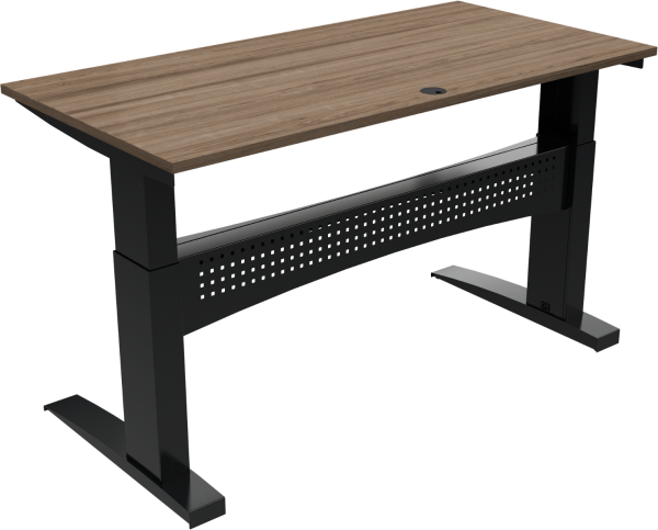 Hæve-/sænkebord ZenNord FlexDesk firkantet skrivebord 160x80 cm valnød/sort ergonomisk