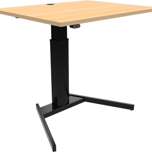Hæve-/sænkebord ZenNord OptiHeight enkeltben skrivebord natur/sort 80x100 cm