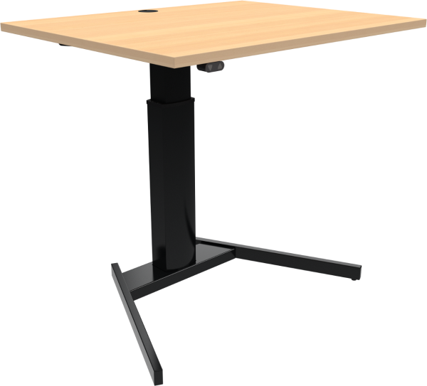 Hæve-/sænkebord ZenNord OptiHeight enkeltben skrivebord natur/sort 80x100 cm