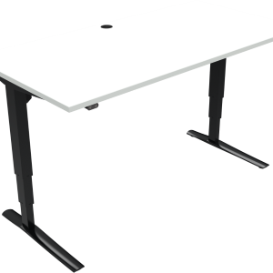 Hæve-/sænkebord ZenNord Rise&Rest sit-stand skrivebord 160 x 80 cm hvid/sort MFC