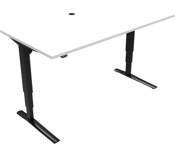 Hæve-/sænkebord ZenNord Rise&Rest sit-stand skrivebord 160 x 80 cm hvid/sort MFC