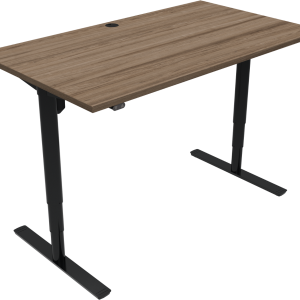 Hæve-/sænkebord skrivebord ZenNord ComfortZone to-bens firkantet valnød/Sort 65-125 cm