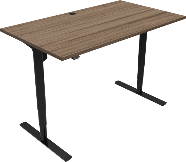 Hæve-/sænkebord skrivebord ZenNord ComfortZone to-bens firkantet valnød/Sort 65-125 cm