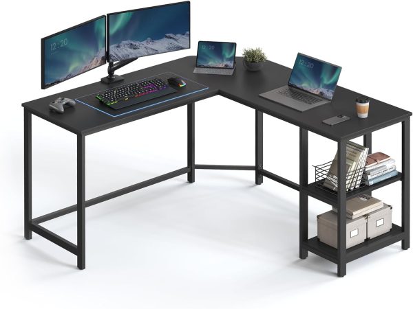 Hjørneskrivebord - L-formet skrivebord - sort 138 x 138 x 76 - Borde - Daily-Living