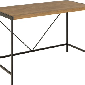 Skrivebord Signature Kaelira arbejdsbord 120x60 cm mat rustik eg melamin sort stålramme